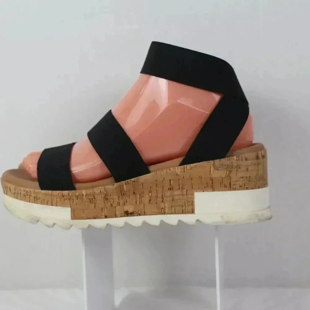 STEVE MADDEN ladies cork wedge heels size 6.5M